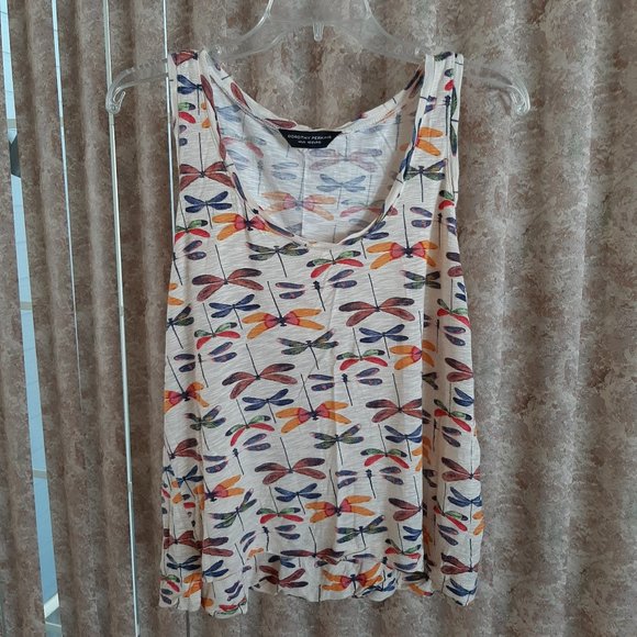 Dragonfly print flyaway hi-lo tank Dorothy Perkins Size 10 - Picture 1 of 6